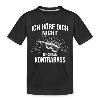 Kontrabass Kontrabassspieler Kontrabassist - Kinder Premium Bio T-Shirt - Schwarz - Vorne