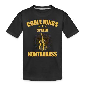 Kontrabass Kontrabassspieler Kontrabassist - Kinder Premium Bio T-Shirt - Schwarz - Vorne