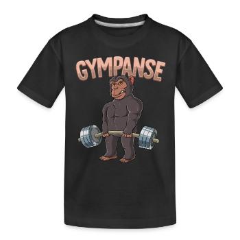 Gympanse Bodybuilding Fitness Gym - Kinder Premium Bio T-Shirt - Schwarz - Vorne