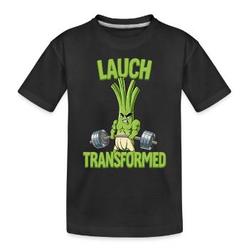 Lauch Transformed Bodybuilding Fitness Gym - Kinder Premium Bio T-Shirt - Schwarz - Vorne