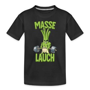 Masse Lauch Bodybuilding Fitness Gym - Kinder Premium Bio T-Shirt - Schwarz - Vorne