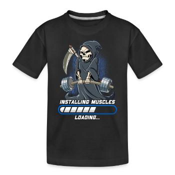 Grim Reaper Building Muscles Musculation Fitness - T-shirt bio Premium Enfant - noir - Devant