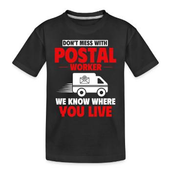 Postarbeiter, Post Mann - Kinder Premium Bio T-Shirt - Schwarz - Vorne