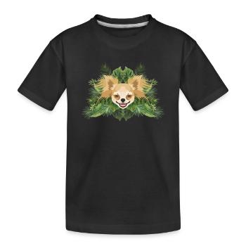 Tropical Chihuahua - Kids' Premium Organic T-Shirt - black - Front