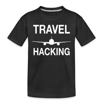 Travel Hacking - Kinder Premium Bio T-Shirt - Schwarz - Vorne