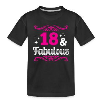 18 and fabulous eighteen birthday celebration - Kids' Premium Organic T-Shirt - black - Front