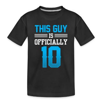 This guy is officially 18 eighteen birthday - Kids' Premium Organic T-Shirt - black - Front