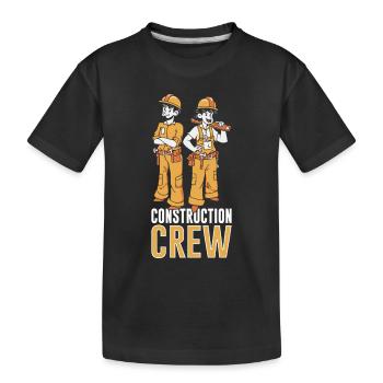 Bautrupp Team Teamwork Baustelle Bau Bauarbeiter - Kinder Premium Bio T-Shirt - Schwarz - Vorne