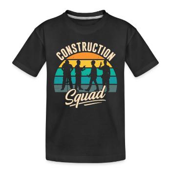 Construction Crew Construction Site Construction Workers Team Teamwork - Kids' Premium Organic T-Shirt - black - Front
