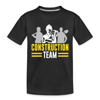 Construction Team Construction Site Teamwork Construction Workers - Kids' Premium Organic T-Shirt - black - Front