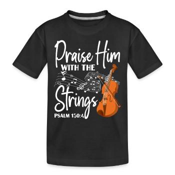 Violin Violinist Bible Quote Faith - Kids' Premium Organic T-Shirt - black - Front