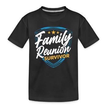 Survivor of a family reunion team family - Kids' Premium Organic T-Shirt - black - Front
