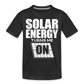 Solarenergie, Erneuerbare Energie - Kinder Premium Bio T-Shirt - Schwarz - Vorne