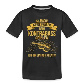 Kontrabass Kontrabassspieler Kontrabassist - Kinder Premium Bio T-Shirt - Schwarz - Vorne
