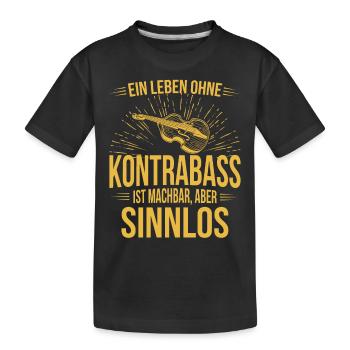 Kontrabass Kontrabassspieler Kontrabassist - Kinder Premium Bio T-Shirt - Schwarz - Vorne