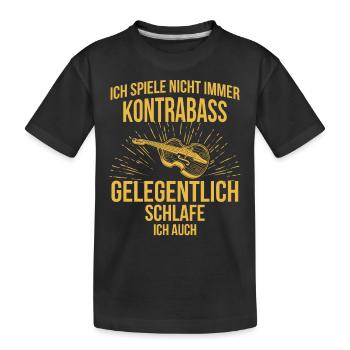 Kontrabass Kontrabassspieler Kontrabassist - Kinder Premium Bio T-Shirt - Schwarz - Vorne