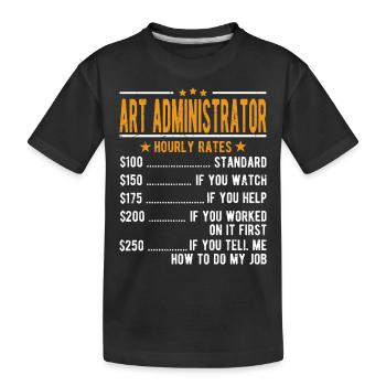 Administrateur artistique Salaire horaire - T-shirt bio Premium Enfant - noir - Devant