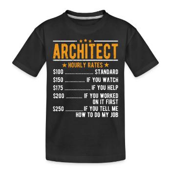 Salaire horaire d’architecte - T-shirt bio Premium Enfant - noir - Devant