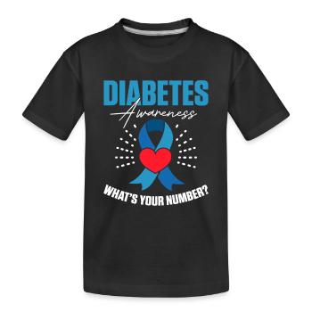 Diabétiques de type 1 Sensibilisation au diabète DT1 - T-shirt bio Premium Enfant - noir - Devant