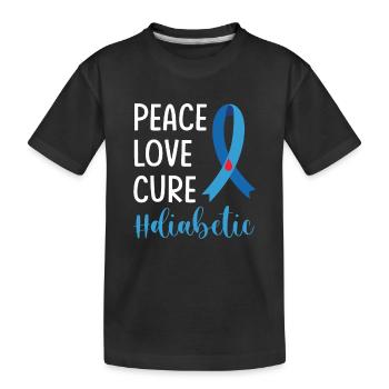 Diabétiques de type 1 Sensibilisation au diabète DT1 - T-shirt bio Premium Enfant - noir - Devant