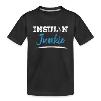 Diabétiques de type 1 Sensibilisation au diabète DT1 - T-shirt bio Premium Enfant - noir - Devant