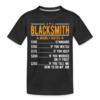 Salaire horaire du forgeron - T-shirt bio Premium Enfant - noir - Devant