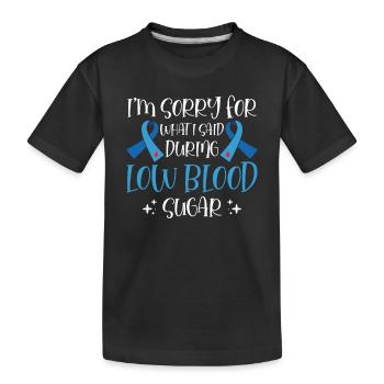 Diabétiques de type 1 Sensibilisation au diabète DT1 - T-shirt bio Premium Enfant - noir - Devant