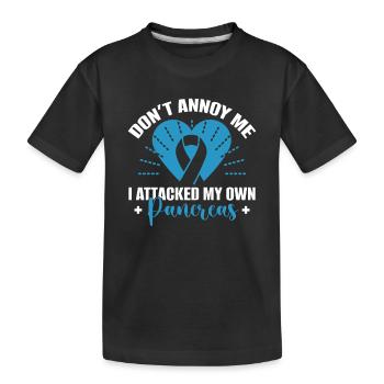 Diabétiques de type 1 Sensibilisation au diabète DT1 - T-shirt bio Premium Enfant - noir - Devant