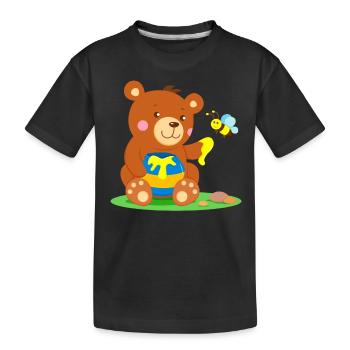 L’ours et l’abeille - T-shirt bio Premium Enfant - noir - Devant