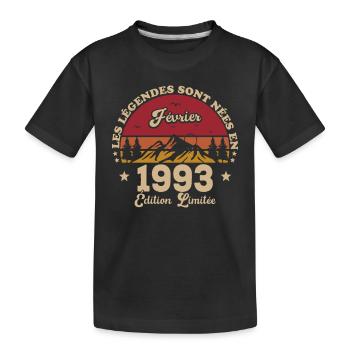 Les Légendes Sont Nées En Février 1993 - T-shirt bio Premium Enfant - noir - Devant