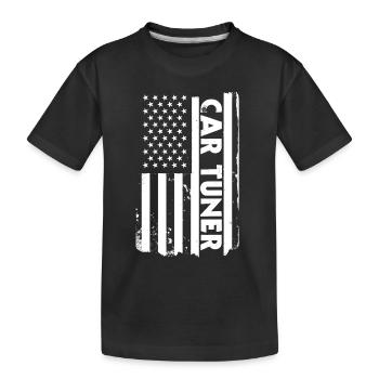 USA Flag Car Tuner Amérique - T-shirt bio Premium Enfant - noir - Devant
