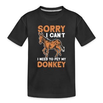 Ne puis-je pas avoir à caresser mon âne - T-shirt bio Premium Enfant - noir - Devant