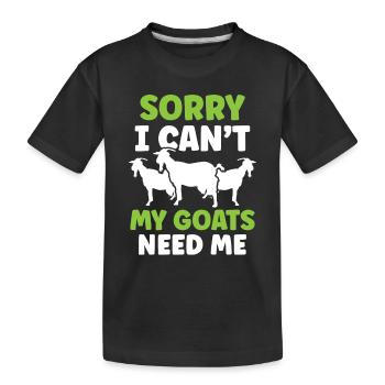 Malheureusement, mes chèvres n’ont pas besoin de moi animal - T-shirt bio Premium Enfant - noir - Devant