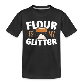 La farine de cuisson est ma boulangerie de paillettes - T-shirt bio Premium Enfant - noir - Devant