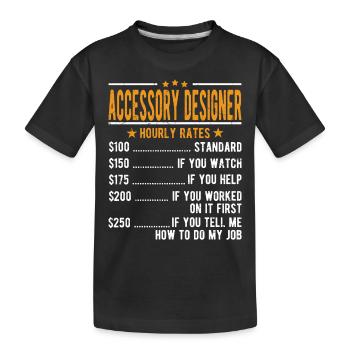 Concepteur d’accessoires Salaire horaire - T-shirt bio Premium Enfant - noir - Devant