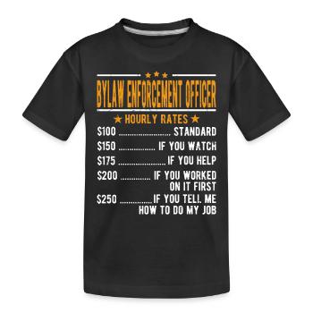 Agent d’application des règlements municipaux Salaire horaire - T-shirt bio Premium Enfant - noir - Devant