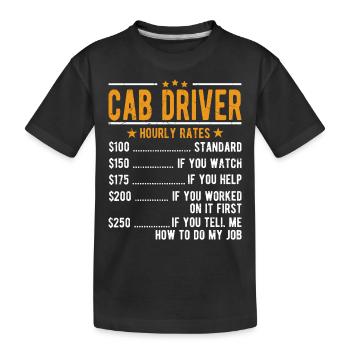 Taxifahrer Stundenlohn - Kinder Premium Bio T-Shirt - Schwarz - Vorne