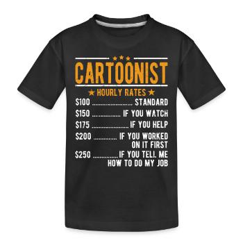 Caricaturiste Salaire horaire - T-shirt bio Premium Enfant - noir - Devant