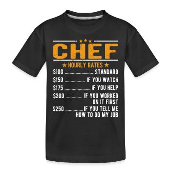 Salaire horaire de cuisinier - T-shirt bio Premium Enfant - noir - Devant