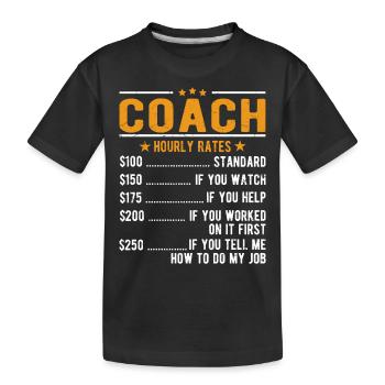 Salaire horaire du formateur - T-shirt bio Premium Enfant - noir - Devant