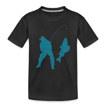 Angeln - Kinder Premium Bio T-Shirt - Schwarz - Vorne