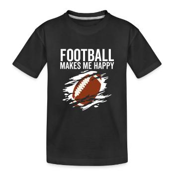 Le football me rend heureux - T-shirt bio Premium Enfant - noir - Devant