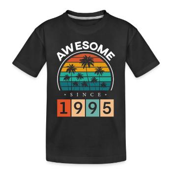 1995 Geboren Geburtstag Geburtsjahr Vintage - Kinder Premium Bio T-Shirt - Schwarz - Vorne