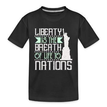 LA LIBERTÉ EST LE SOUFFLE DE VIE DES NATIONS 3 - T-shirt bio Premium Enfant - noir - Devant