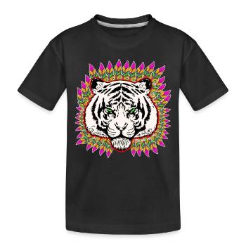 tigre plume 1 - T-shirt bio Premium Enfant - noir - Devant