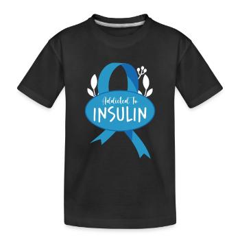 Diabétiques de type 1 Sensibilisation au diabète DT1 - T-shirt bio Premium Enfant - noir - Devant