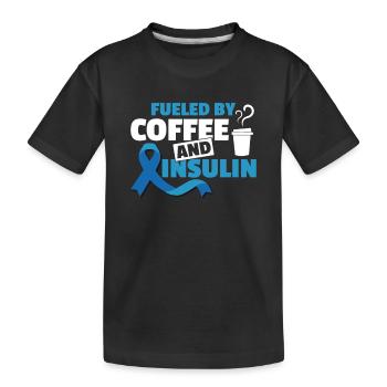 Diabétiques de type 1 Sensibilisation au diabète DT1 - T-shirt bio Premium Enfant - noir - Devant