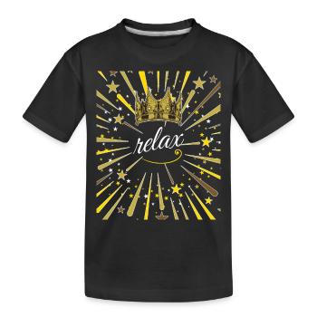 relax 1 - Kids' Premium Organic T-Shirt - black - Front