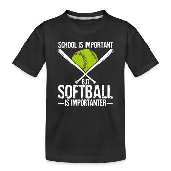 L’école vintage est importante, mais le softball - T-shirt bio Premium Enfant - noir - Devant