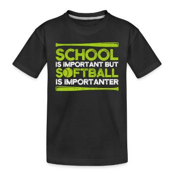 L’école vintage est importante, mais le softball l’est - T-shirt bio Premium Enfant - noir - Devant